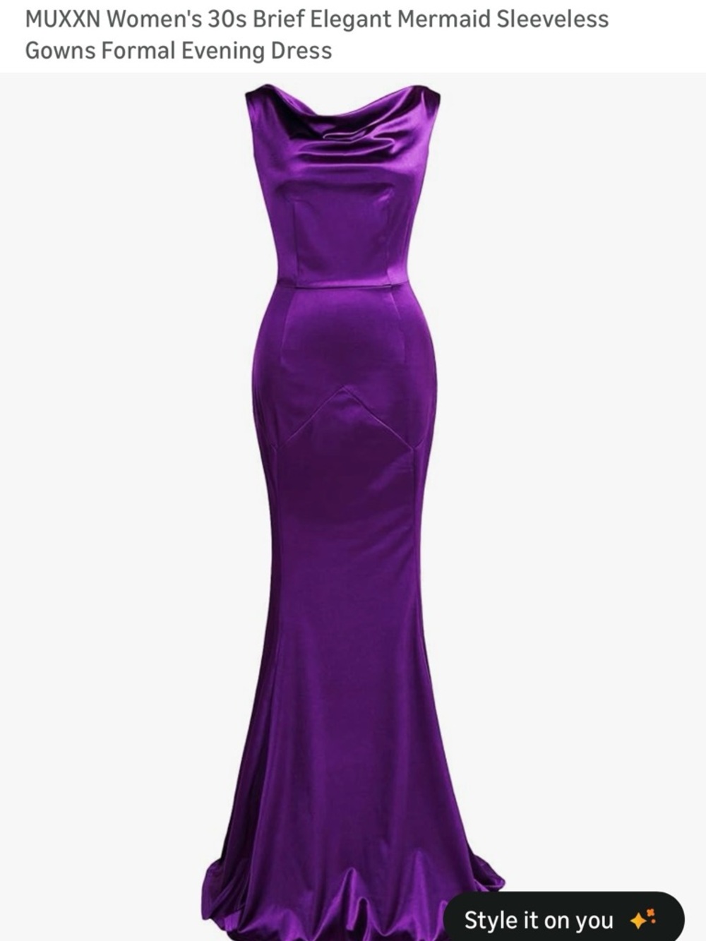 Purple Satin Mermaid Evening Dress